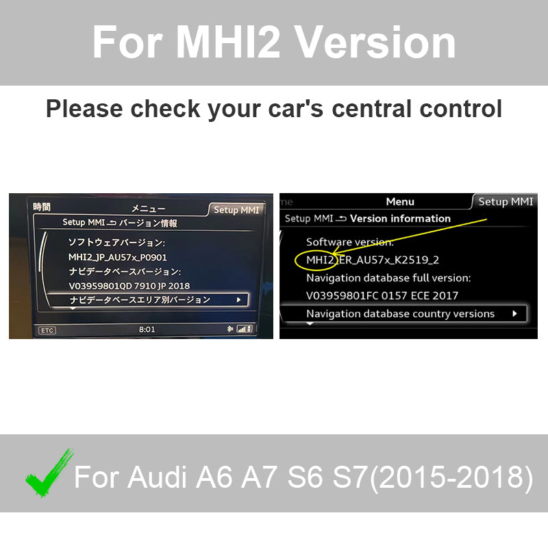Wireless Apple CarPlay Android Auto Interface for Audi A1 A3 A4 A5 A6 A7 A8 Q2 Q3 Q5 Q7, with Mirror Link AirPlay Car Play Functions
