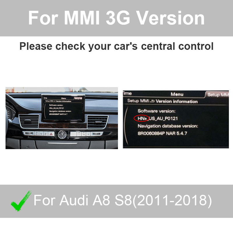 Wireless Apple CarPlay Android Auto Interface for Audi A1 A3 A4 A5 A6 A7 A8 Q2 Q3 Q5 Q7, with Mirror Link AirPlay Car Play Functions