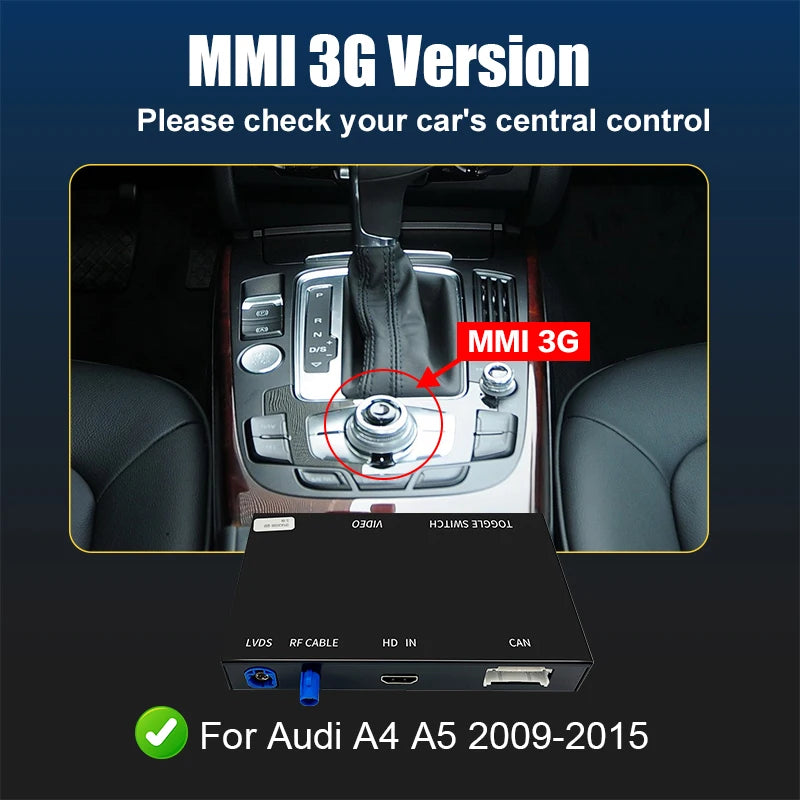 Wireless CarPlay Android Auto Interface for Audi A4 A5 Q5 2009-2015, with AirPlay Mirror Link Car Play Functions Support Camera