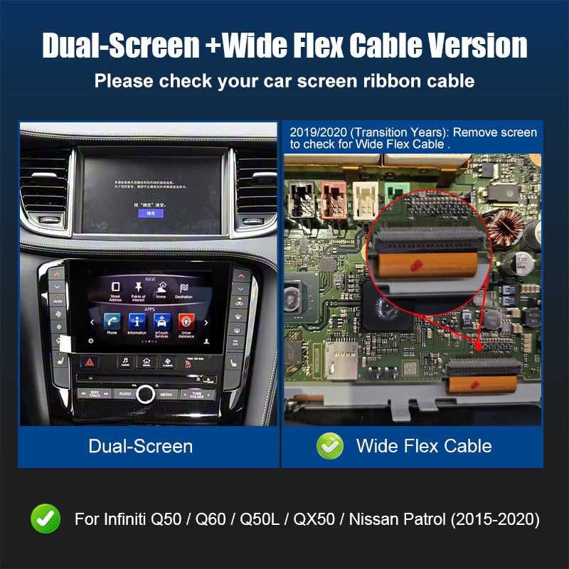 Wireless CarPlay Android Auto Adapter for Infiniti Q50 Q50L QX50 Q60 QX60 QX80 Nissan Patrol Mirror Link AirPlay Retrofit Kit