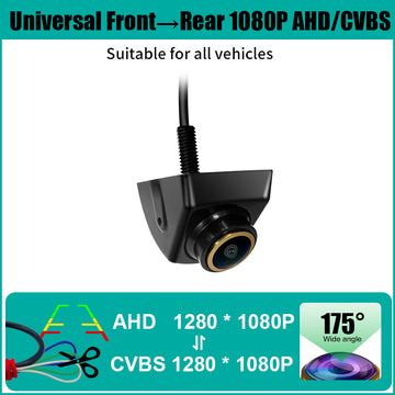1080P AHD Car Backup Camera 170° Fisheye Golden Lens Night Vision Waterproof Universal for VW Audi Nissan Kia Mazda Toyota Honda