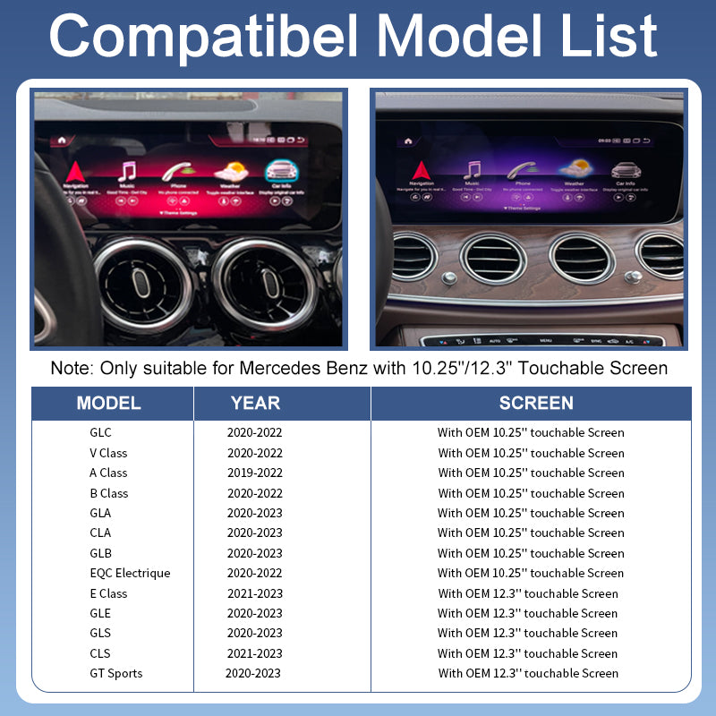 2026 Wireless CarPlay Adapter for Mercedes Benz NTG6.0 A B C E CLS CLA GLA GLB Class 2018-2022 Mirror Link & Airplay Compatibility