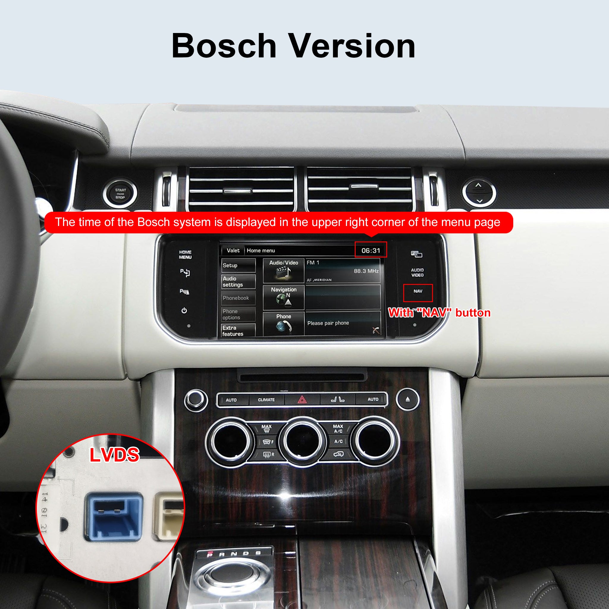 CarPlay Interface for Land Rover Discovery 4, Freelander 2, Range Rover-Requires Bosch Head Unit
