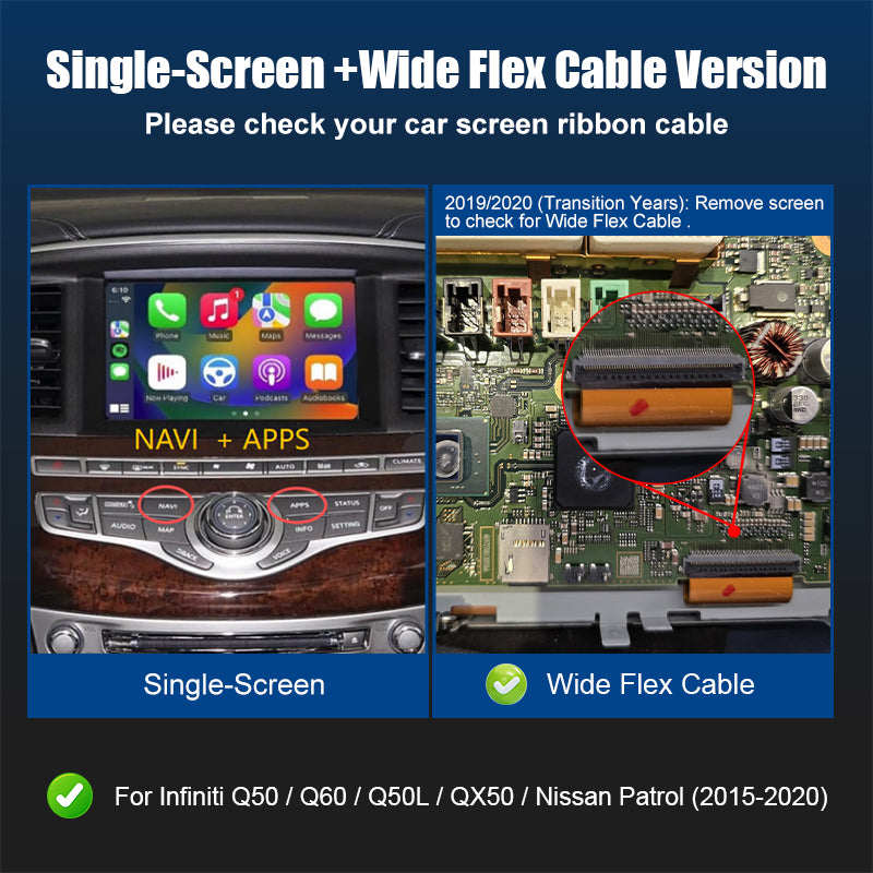 Wireless CarPlay Android Auto Adapter for Infiniti Q50 Q50L QX50 Q60 QX60 QX80 Nissan Patrol Mirror Link AirPlay Retrofit Kit