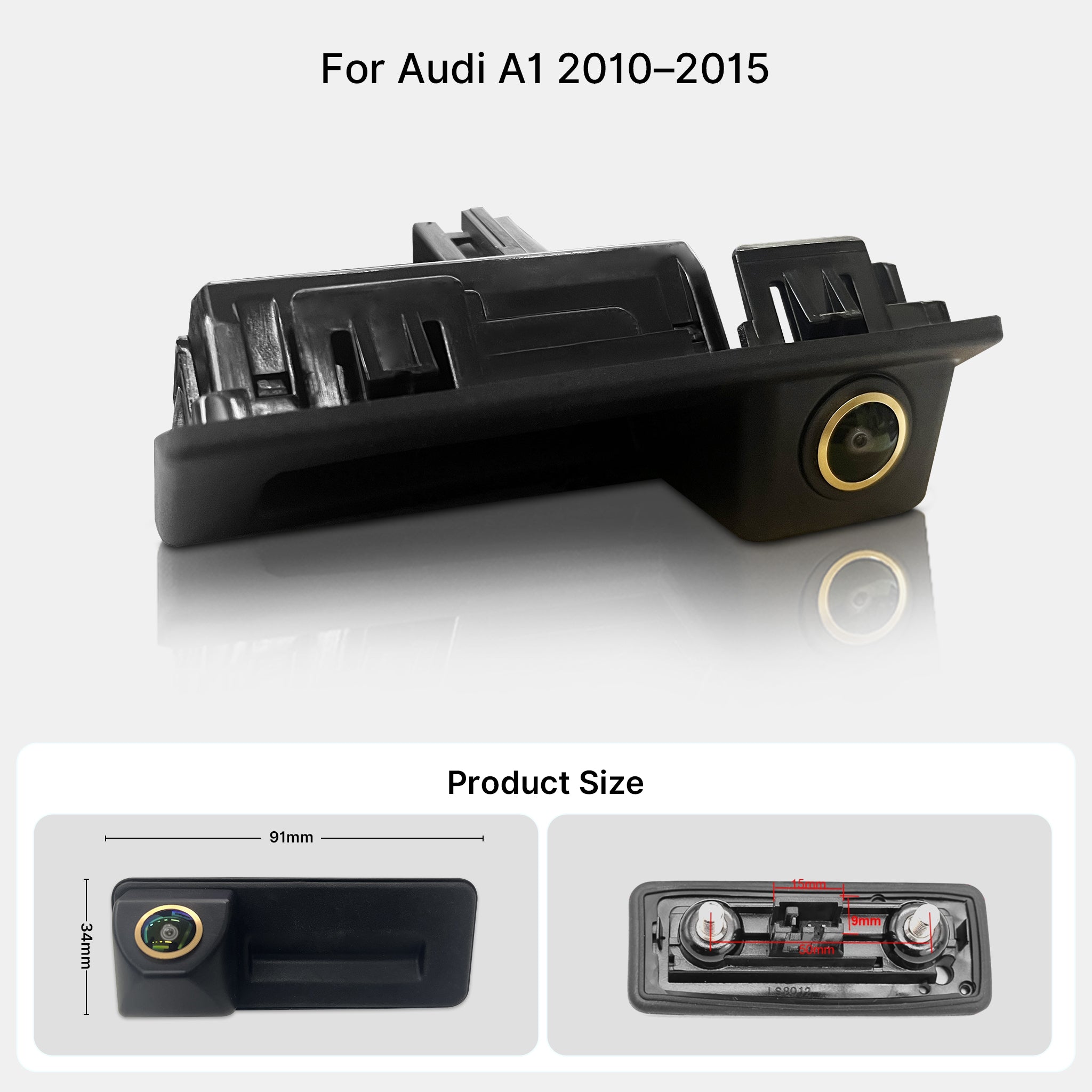 Audi VW Skoda Trunk Handle Backup Camera | Golden Fisheye Lens Rear View Reverse Camera