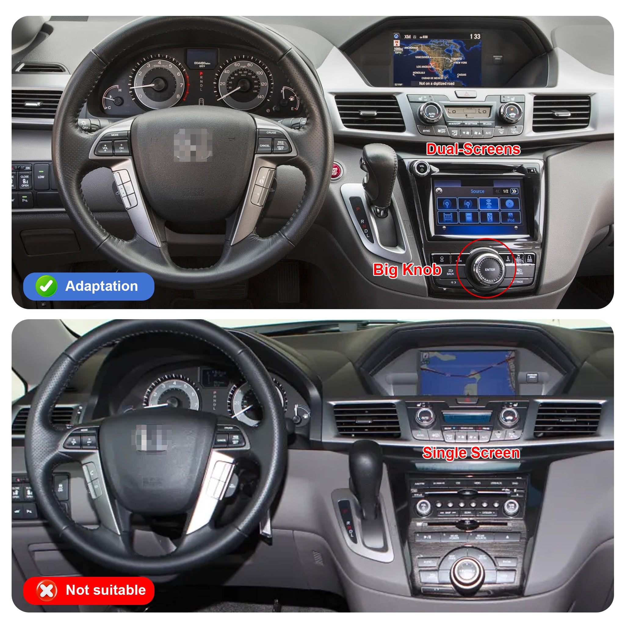 Wireless CarPlay & Android Auto Upgrade for Honda Odyssey (Dual Screen Models)
